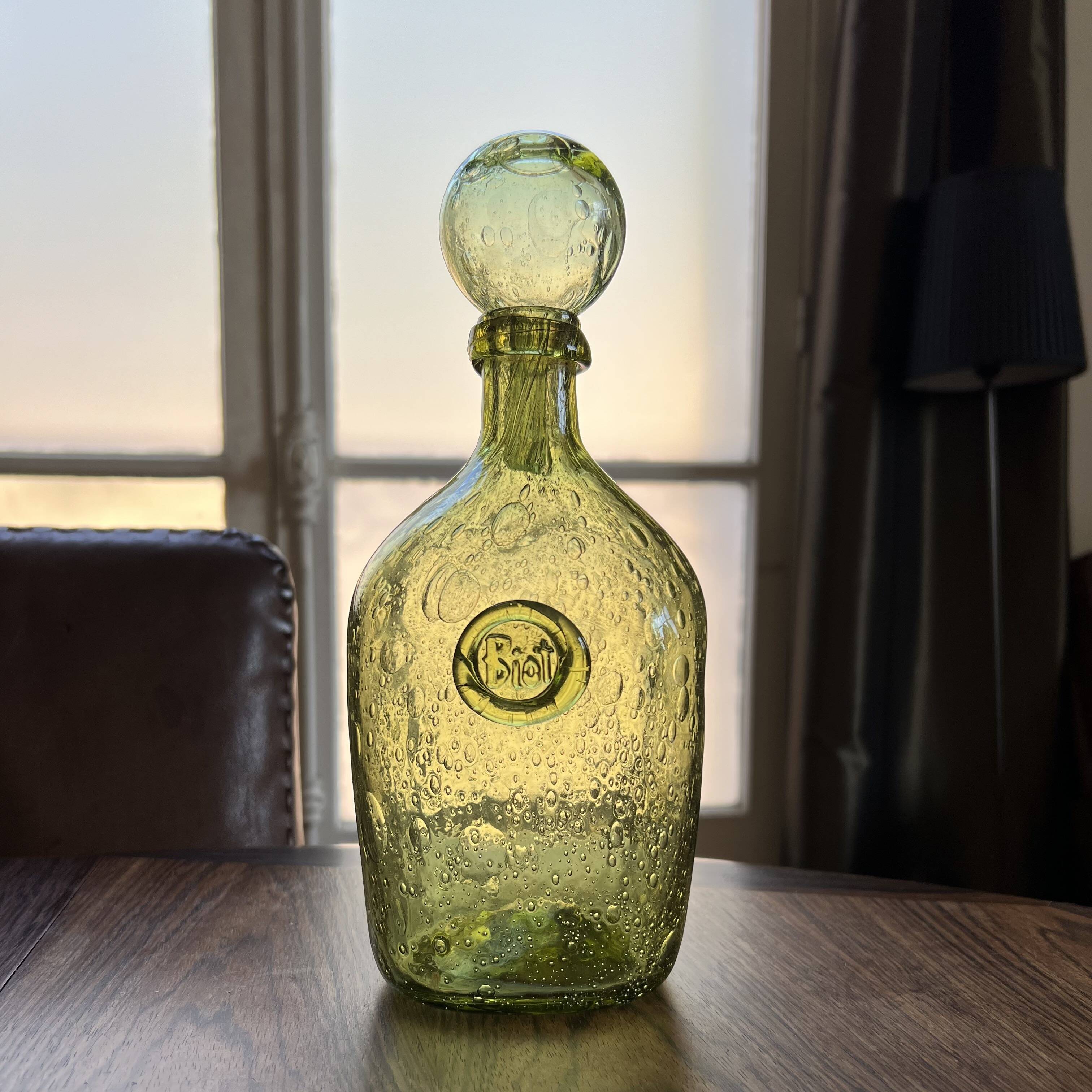 Biot carafe in blown glass