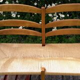 Wood and straw Picard bench
