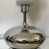 Vintage lamp in opaline and chrome metal