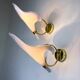 Pair of Italian hand blown Murano glass calla lily wall lights by Franco Luce, 1970s