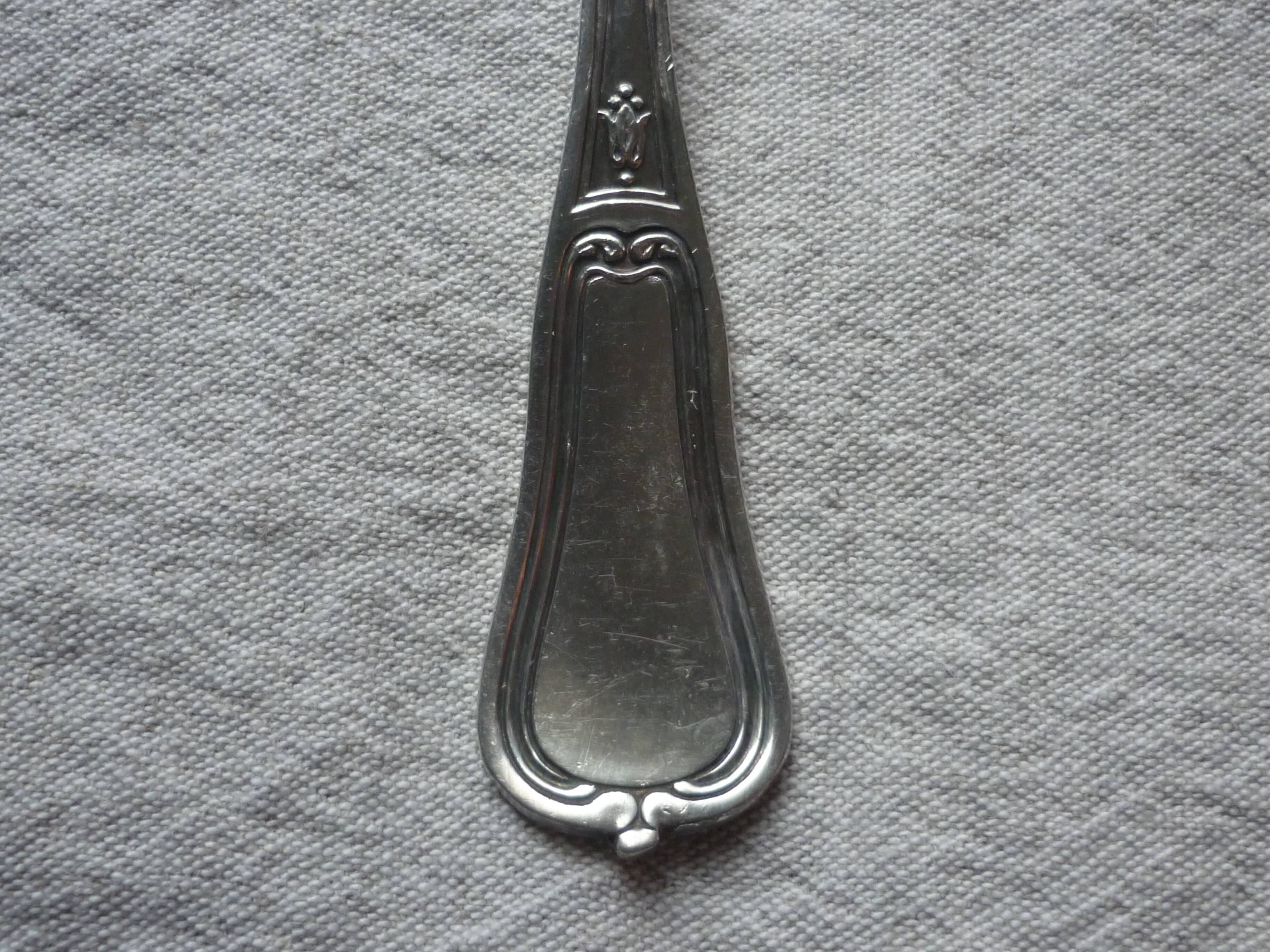 Asparagus serving shovel, silver metal