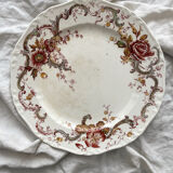 8 polychrome ironstone dinner plates "Wentworth" by Emile Bourgeois