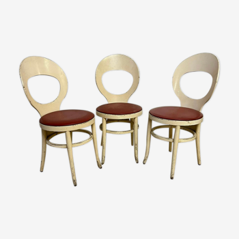3 chaises Baumann mouette