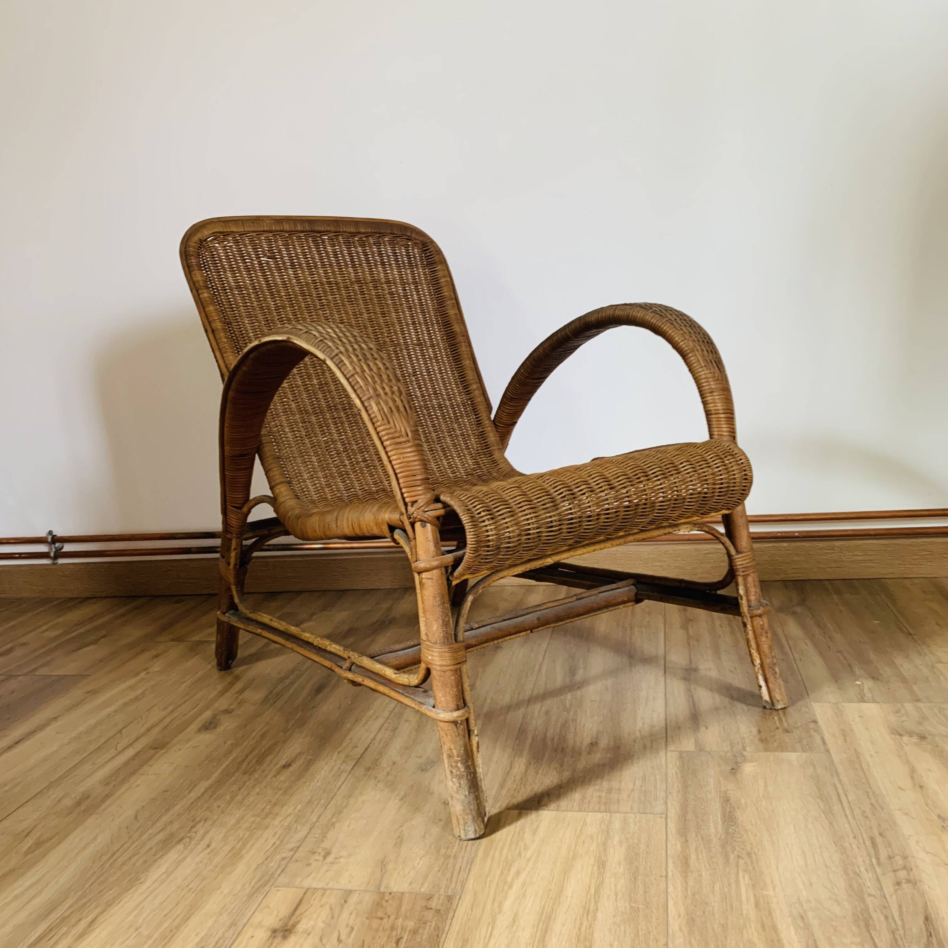 Fauteuil osier et rotin