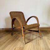 Wicker and rattan armchair
