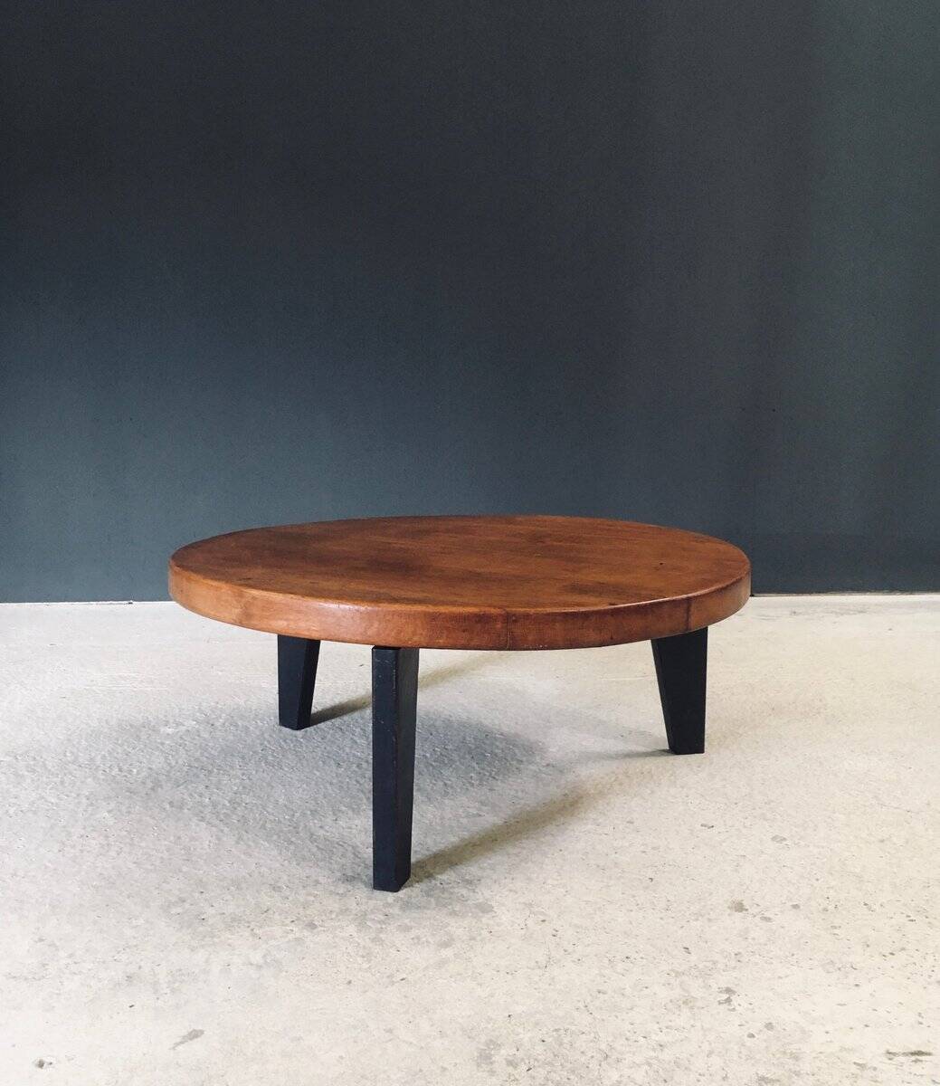Mid-Century Industrial Tripod Coffee Table, France, 1950s