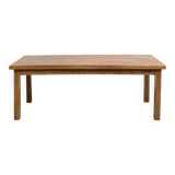 Solid oak farmhouse table, square legs.