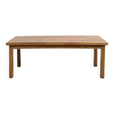 Solid oak farmhouse table, square legs.