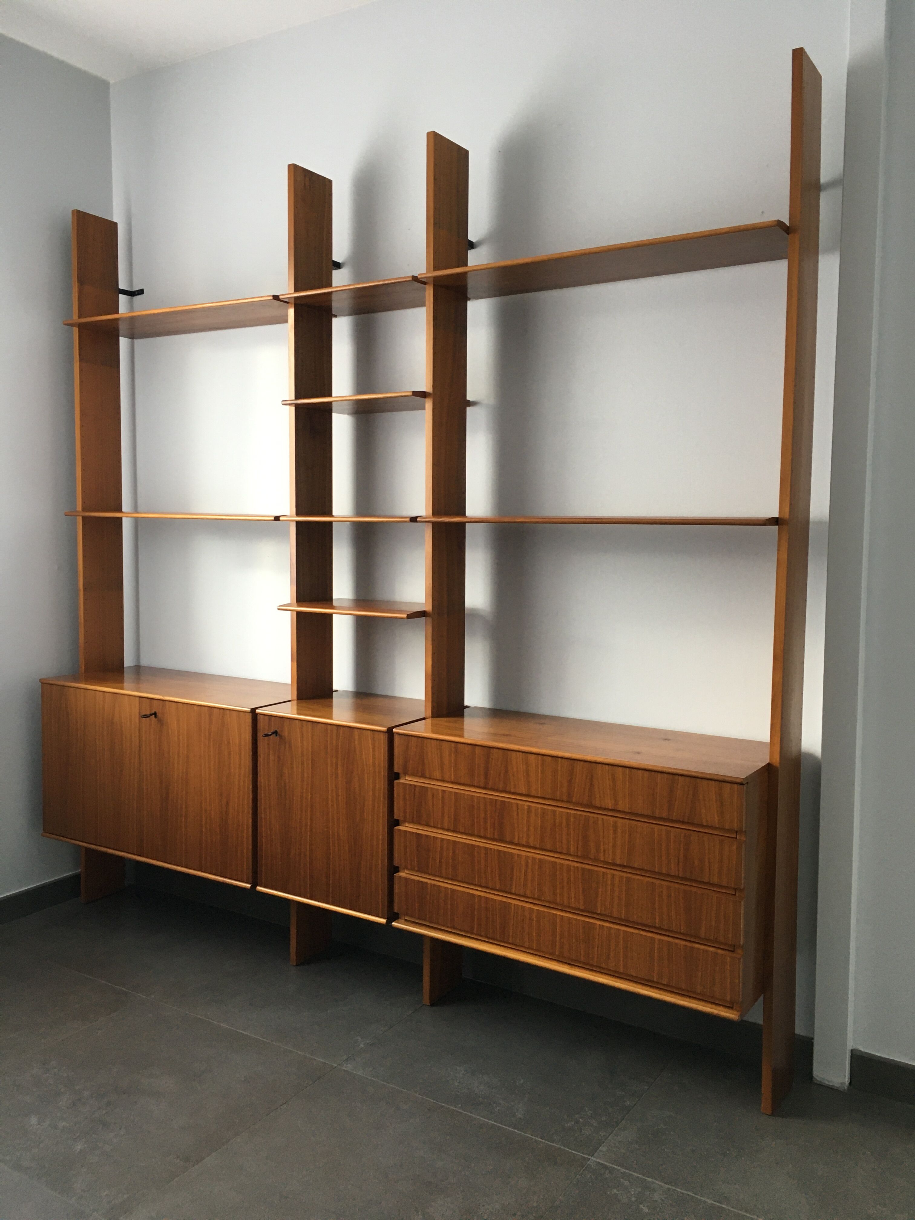 Bibliothèque modulable  Peter Petrides Interna Wandmöbel Années 70