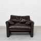 Leather Maralunga Lounge Chair and Ottoman by Vico Magistretti for Cassina
