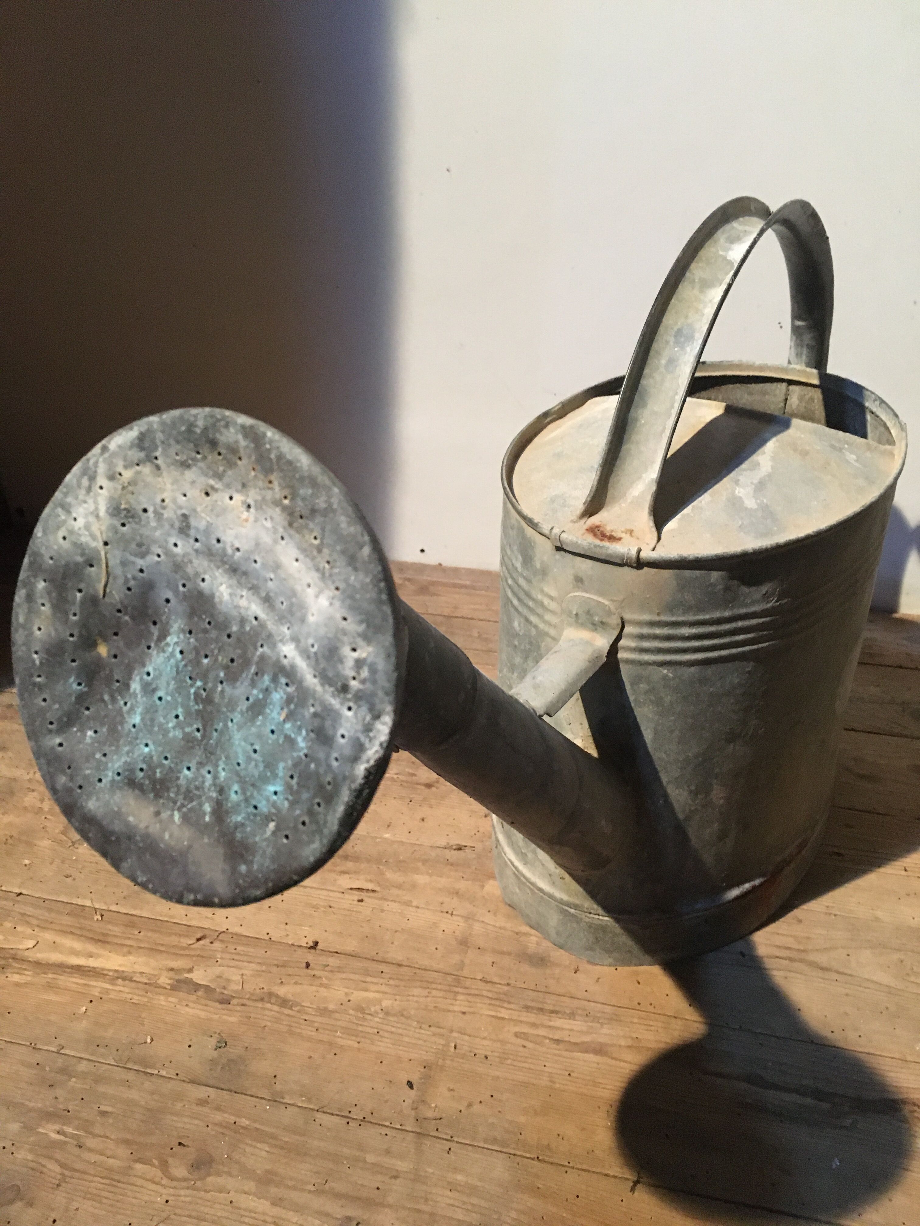 Zinc and copper apple watering can