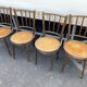 4 curved wooden bistro chairs
