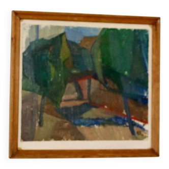 Original Swedish Oil On Panel Painting "Collioure France" --Vintage & Frame