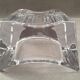 Large ashtray in solid crystal modernist design monogram "sa" art