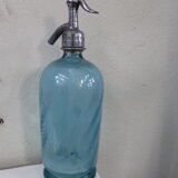 Elegant twisted blue glass Siphon