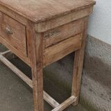 Deep console in old wood with two drawers