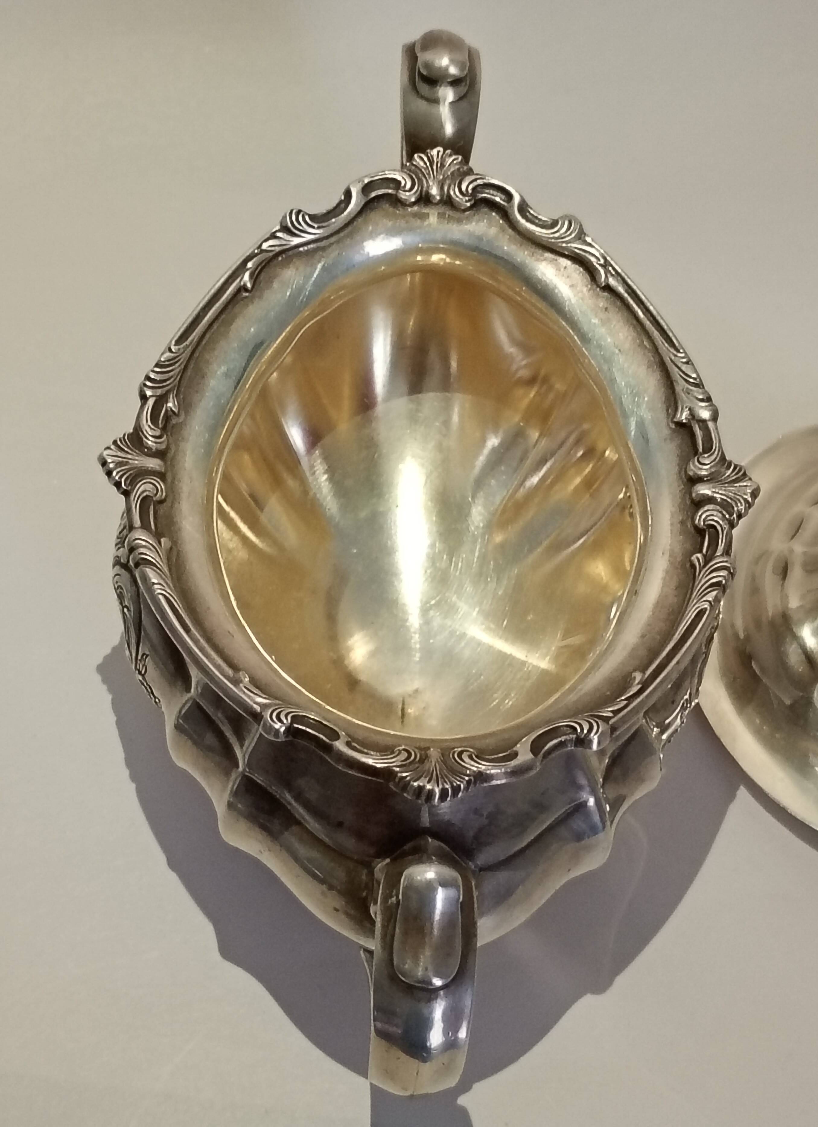 Reed & Barton Solid Sterling Silver Sugar Bowl & Creamer 790 grams