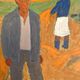 Vintage Oil Painting Harvesting Landscape  by Svan Grandin (1906- 1982)