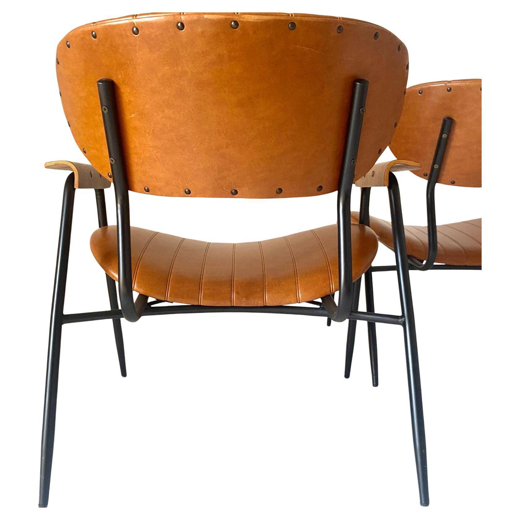 Mid Century Modern Lounge Chairs, set of two, Gastone Rinaldi style, Italy 1960's