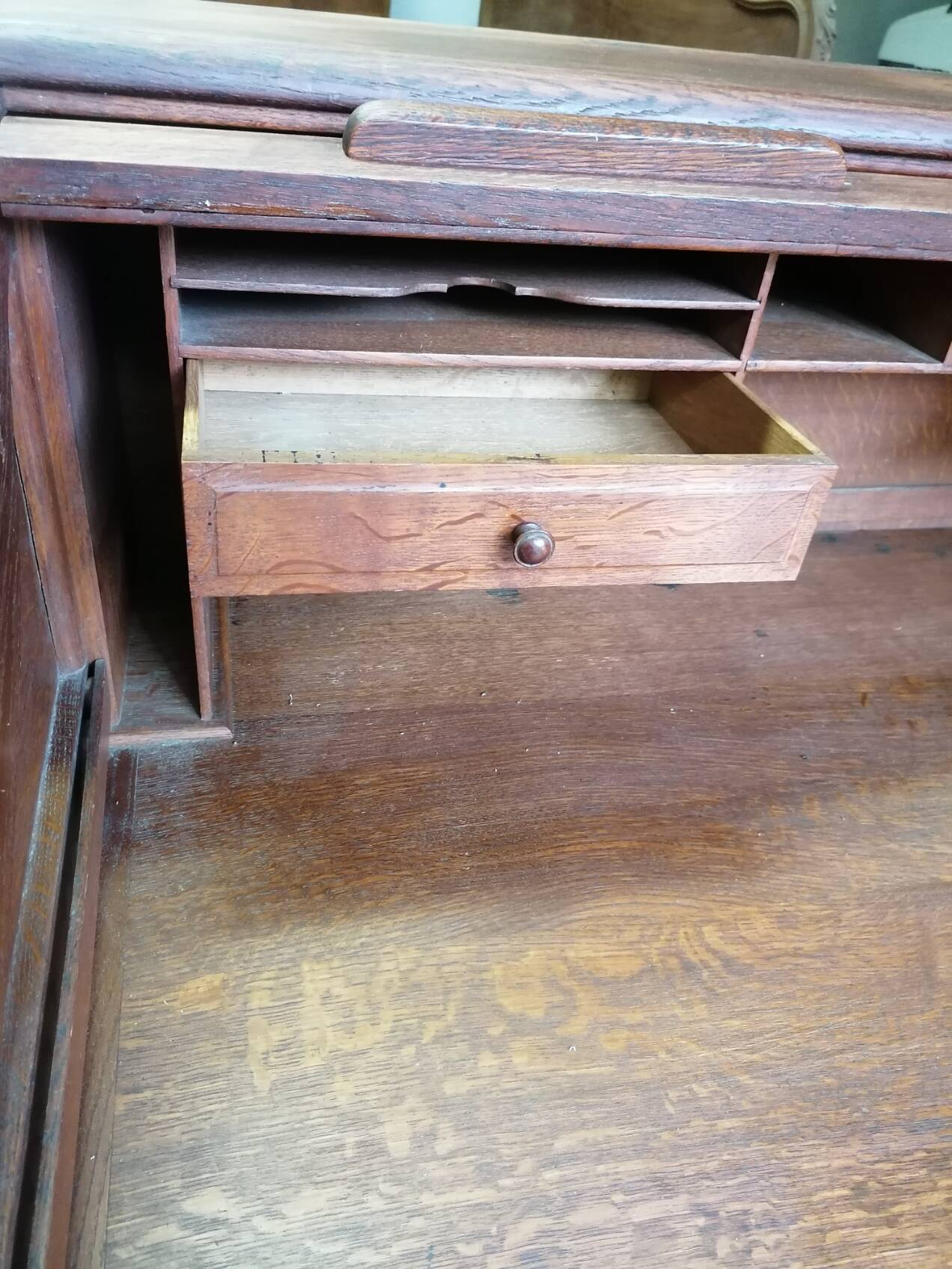 American solid wood roller desk
