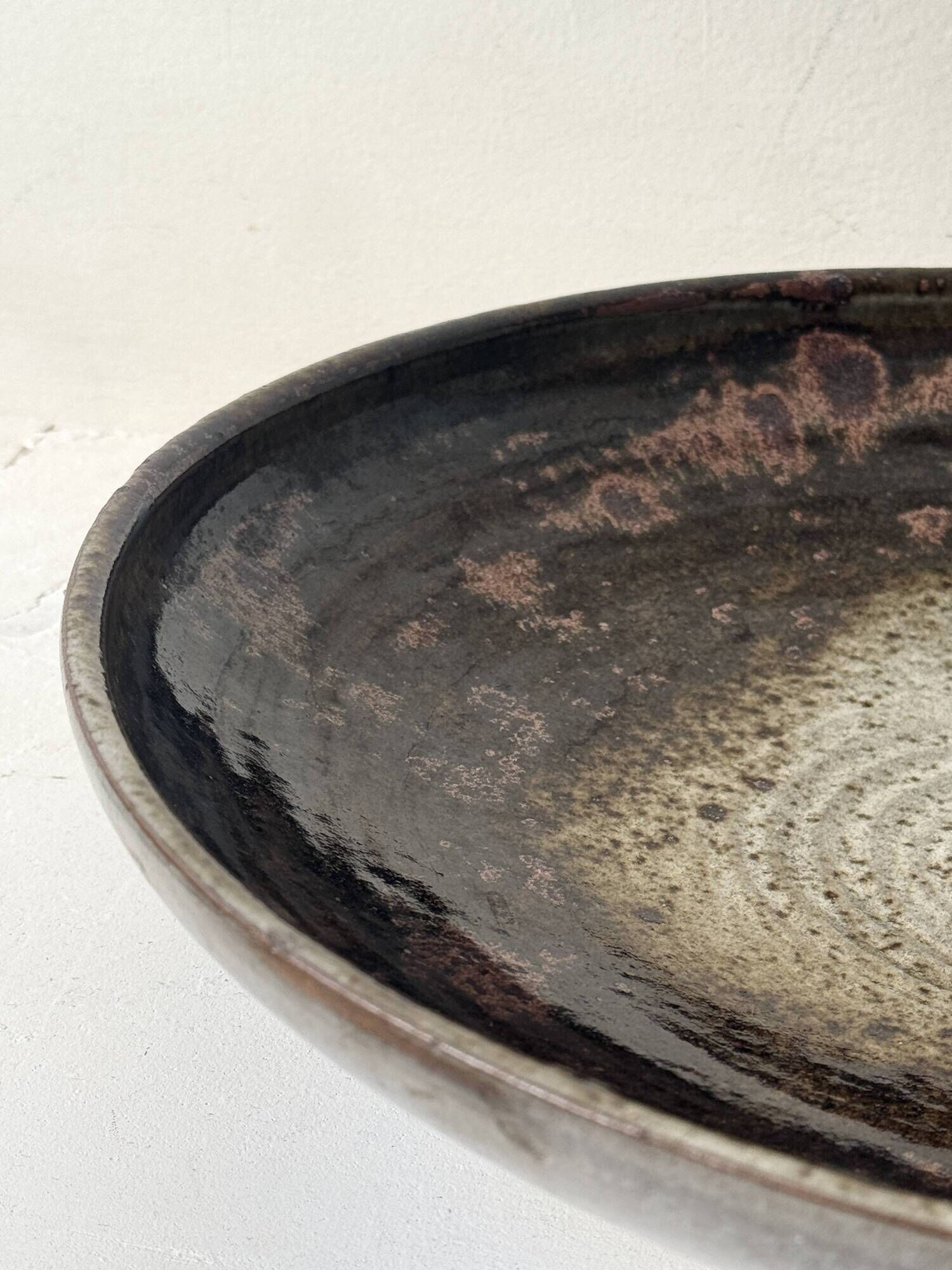 Large stoneware salad bowl from Loir by Chantal & Thierry Robert 1970