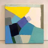 Tableau Huile au Couteau Bleu