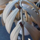 Lampadaire palmier blanc vintage 3 globes
