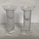 Pair of twisted crystal candlesticks