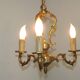 French Art Nouveau Bronze 3 Light Acanthus Detail Cage Candlestick 5476