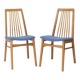 2 of 6 Vintage Dining Chairs, 1960s German Design, Mid Century Modern Beech