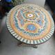 Table de jardin en mosaïque, années 50, artisan de la Drôme