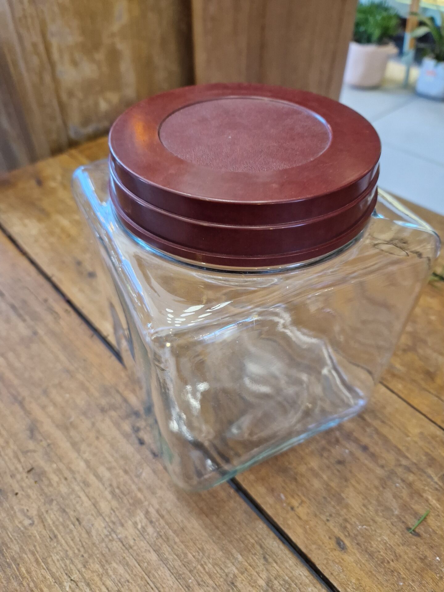 Ancient moulded glass jar with bakelite lid 20th century