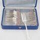 Sfam model Filet, 12 long cake forks, 16 cm, in silver-plated metal.