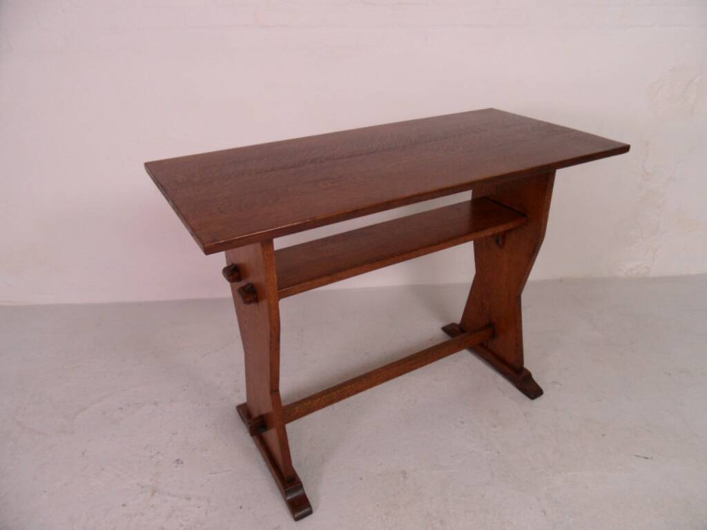 Brutalist oak sidetable  writing table