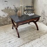 Empire style marble and mahogany coffee table