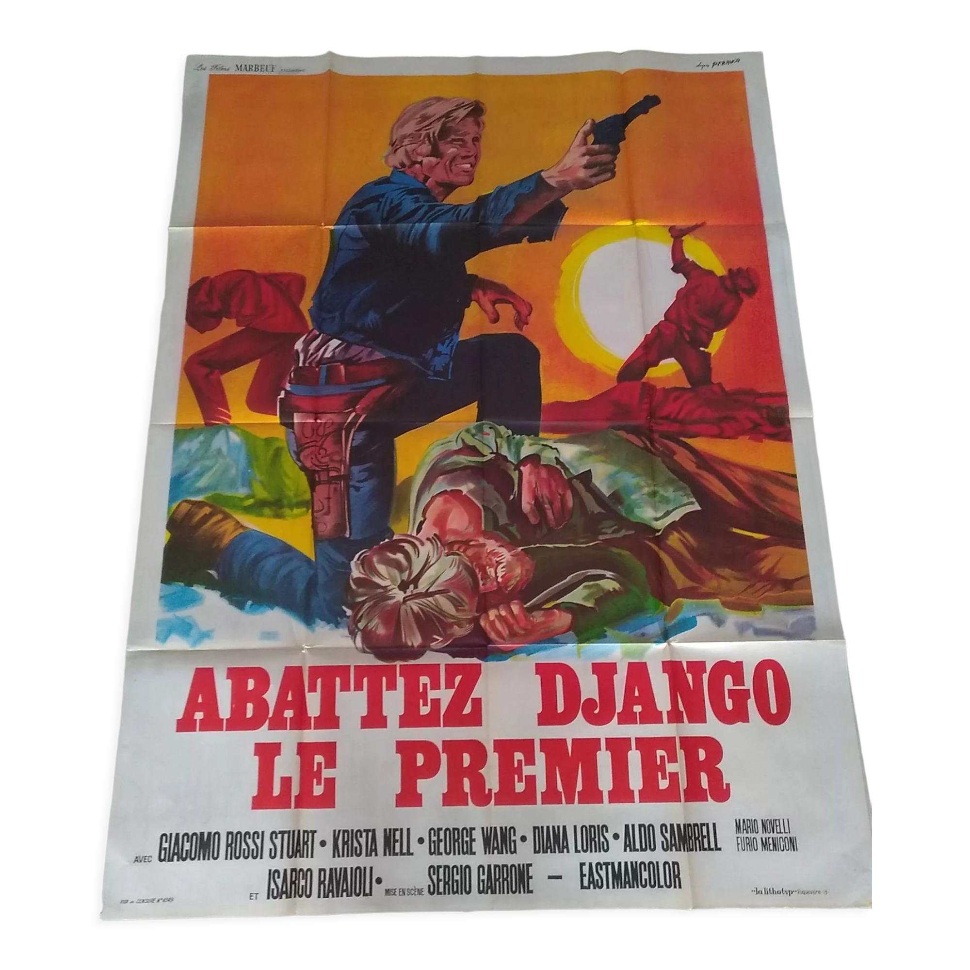 An original western folded movie poster 1971: Shoot Django the first