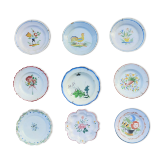 Lot de 9 assiettes  décoratives certaine du 19 ème siècle