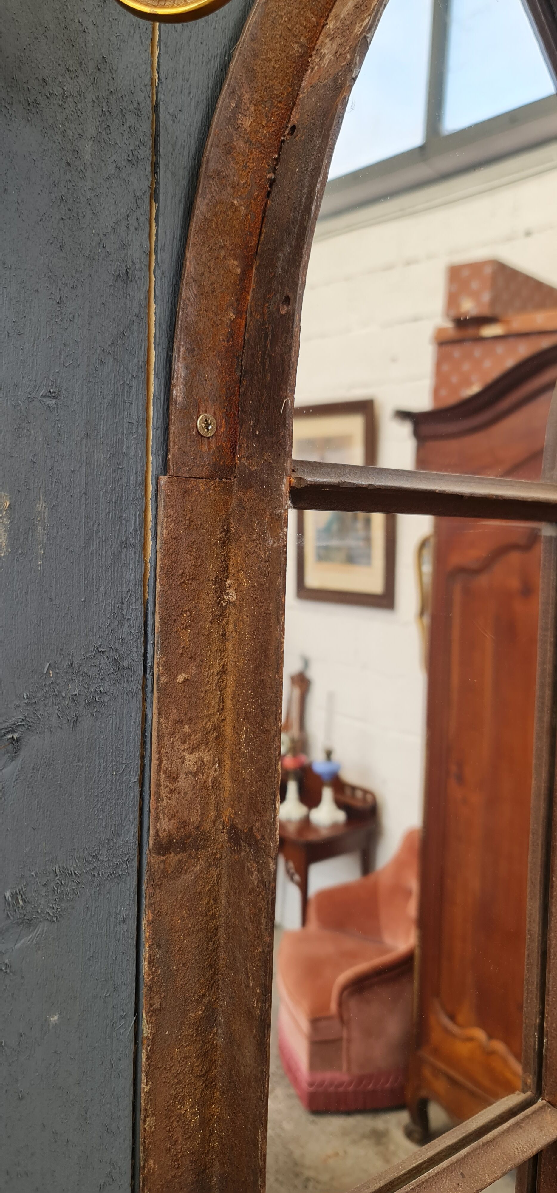 Large industrial mirror 195 cm high