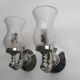 Pair of vintage chrome wall sconces