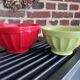 Faceted earthenware bowl