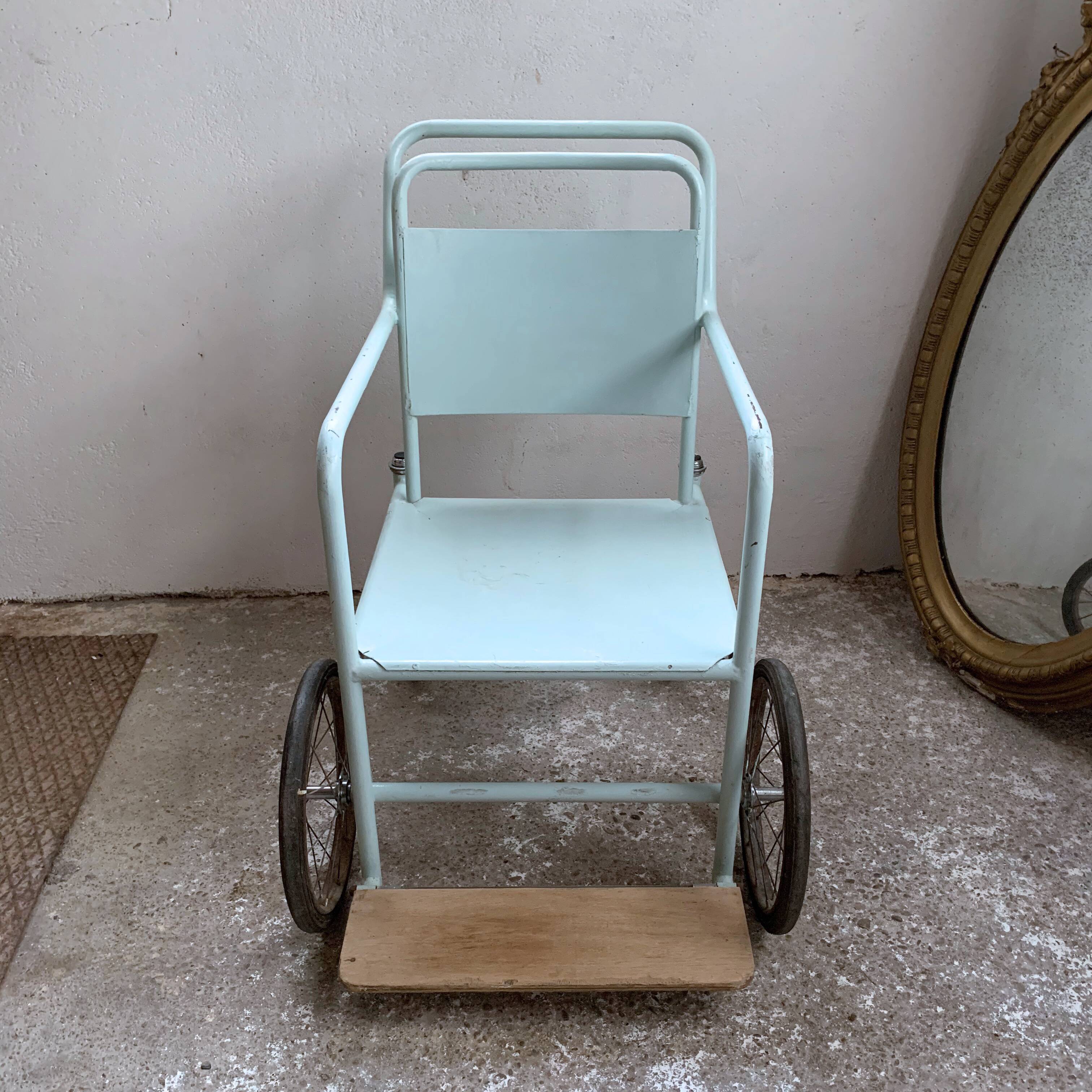 Former hospital wheelchair in the early 20th century