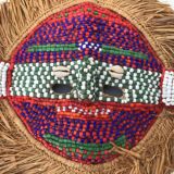 Masque Kuba du Congo - Cauris, Perles de verre, Raphia, Tissu
