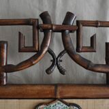 Chinese bamboo and ceramic mirror 120x175cm