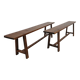 Pair of 19th century French rustic benches – solid oak