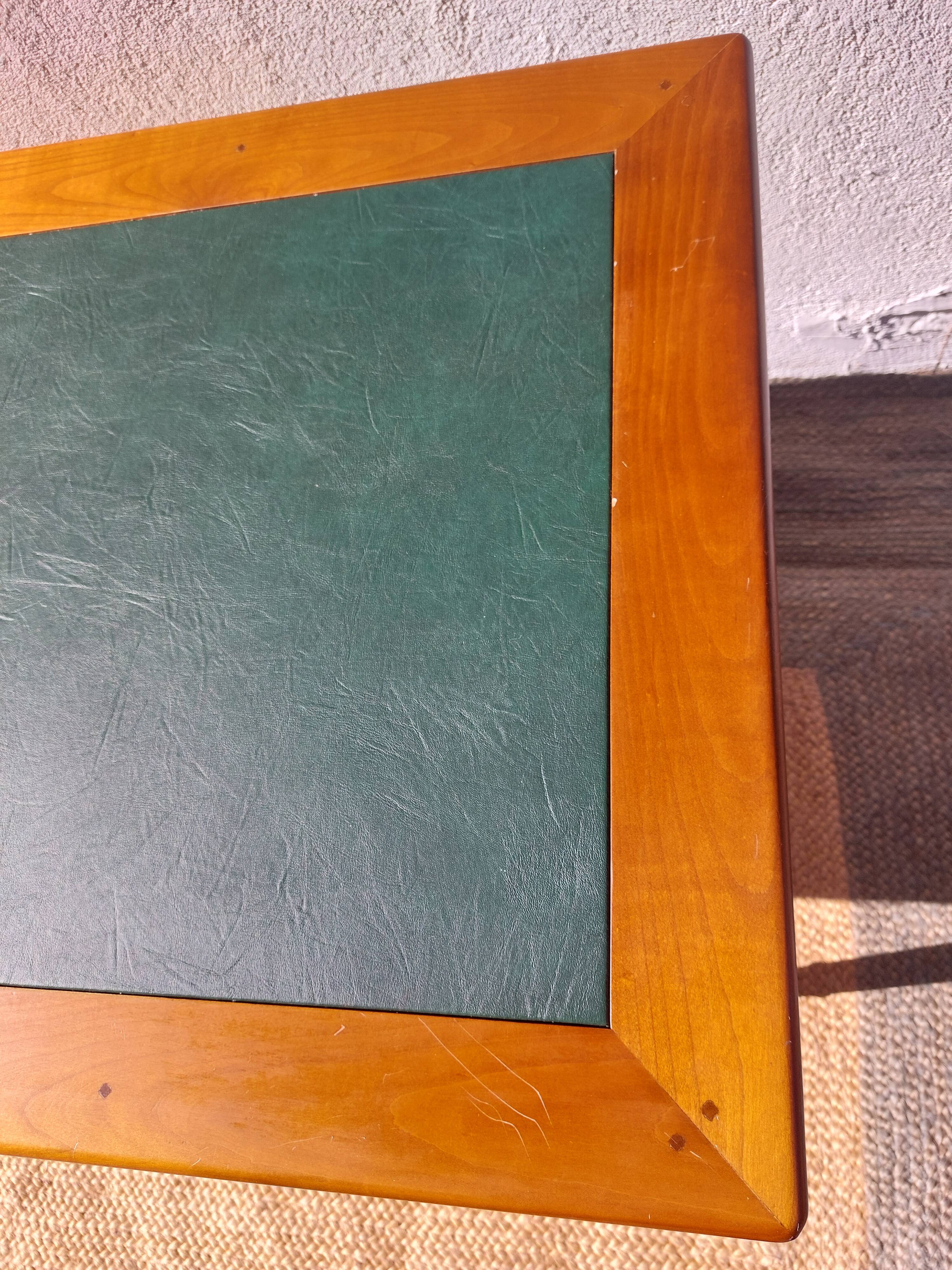 Desk, green leather top