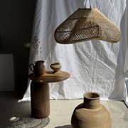 Suspension or rattan lampshade in the shape of a cloud or flattened bubble D60 H35