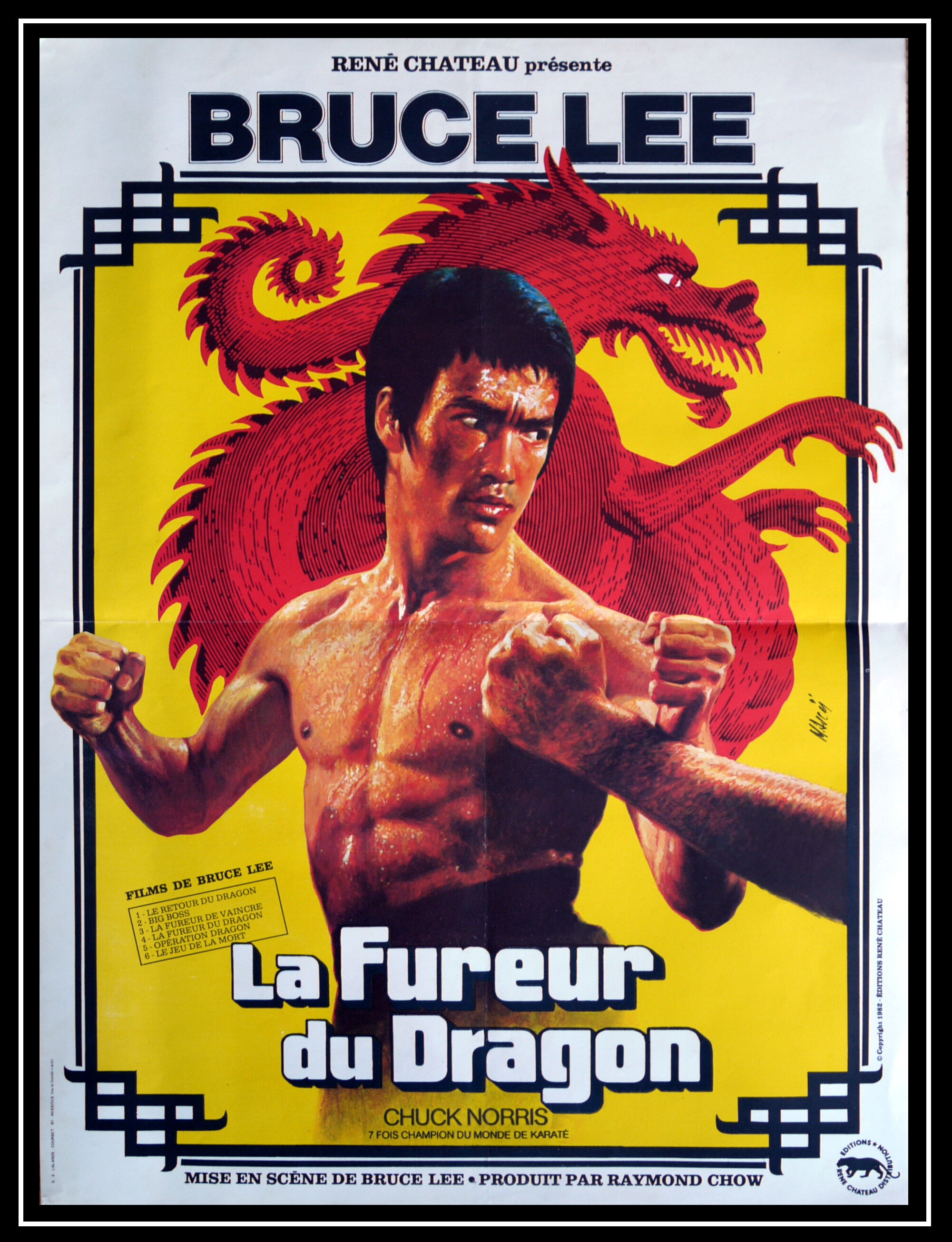 Affiche cinéma originale "La fureur du dragon" Bruce Lee | Selency