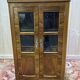 Petite vitrine art deco en noyer et placage
