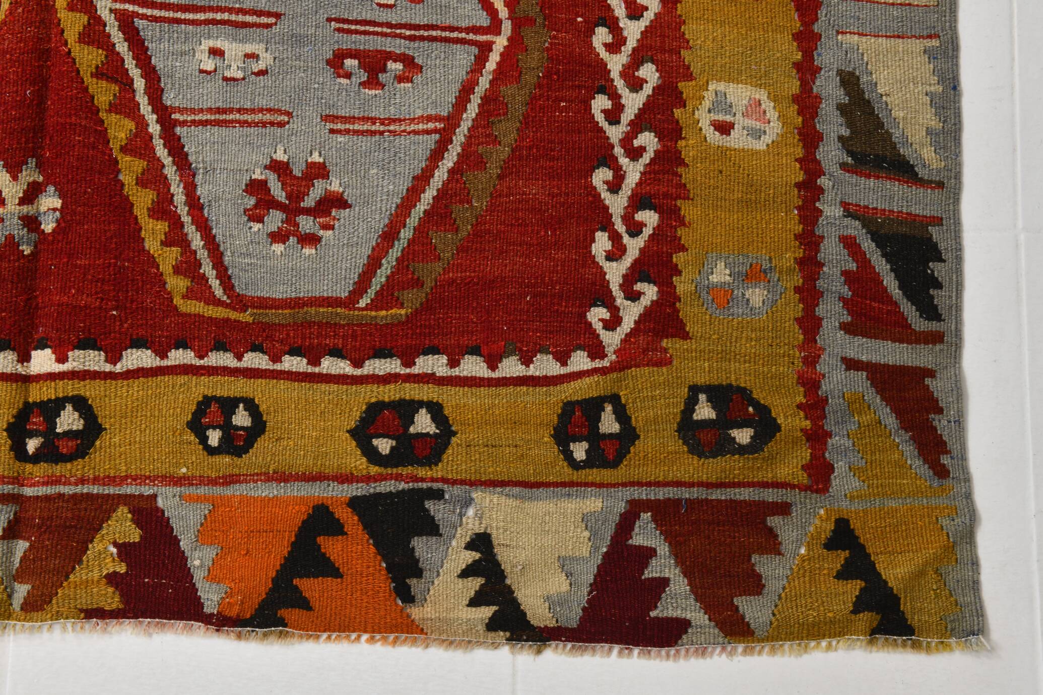 Grand Kilim Designer Vintage, Tapis Anatolien Rouge Fait Main, 149x308 Cm