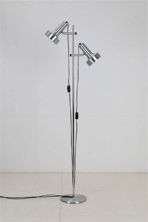 Danish modern design double spot floor lamp / reading lamp / aluminum / 1970s-1980s